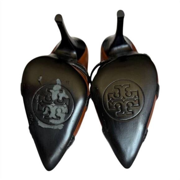 Tory Burch Black/Brown Heels Pumps | Size 6.5 - Picture 8 of 9